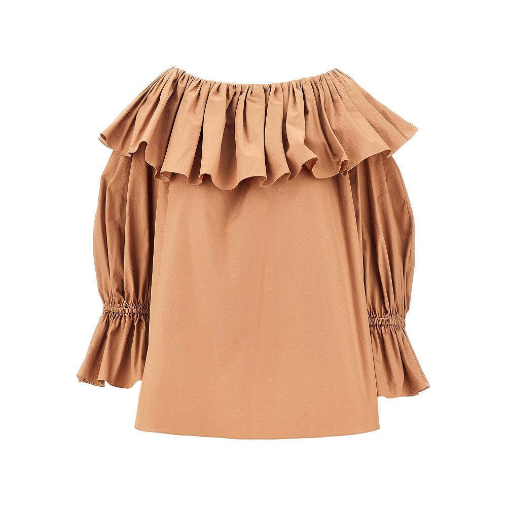 Chloe' Ruffled Poplin Blouse